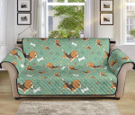 Beagle Bone On Medium Sea Green Design Sofa Couch Protector Cover