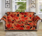 Black Theme Fire Flame Pattern Sofa Couch Protector Cover