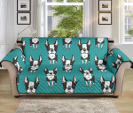 Pooch Sofa Couch Protector Cover Hand Drawn Boston Terrier Dog