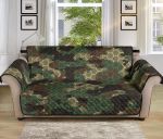 Green Camo Camouflage Honeycomb Design Sofa Couch Protector Cover