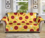 Pizza Salami Mushroom Texture Design Sofa Couch Protector Cover