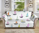 Bright Colored Sailboat Design Sofa Couch Protector Cover