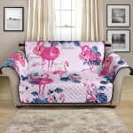 Tropical Leaves Pink Flamingo Art Pattern Sofa Couch Protector Cover