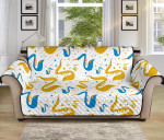 Dodger Blue And Gold Saxophone Sofa Couch Protector Cover