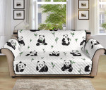 Panda Eating Bamboo Leaves Design Sofa Couch Protector Cover