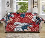 Vibrant Red Theme Japanese Design Sofa Couch Protector Cover