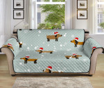 Falling Snow Dachshund Chirstmas Design Sofa Couch Protector Cover
