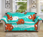 Ocean World Octopuses Sea Wave Background Sofa Couch Protector Cover