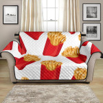 White Background Cute French Fries Sofa Couch Protector Cover
