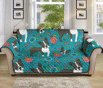 Boston Terrier Beautiful Flower Art Pattern Sofa Couch Protector Cover