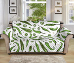 Amazing Sofa Couch Protector Cover Sketch Style Green Chili Peppers