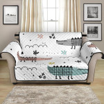 Cute Crocodile And Flower Cartoon Pattern Sofa Couch Protector Cover