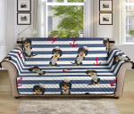 Funny Dachshund Anchor Navy Blue Design Sofa Couch Protector Cover