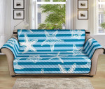 White Starfish Blue Background Sofa Couch Protector Cover