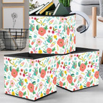 Bright Flying Dragonfly Flowers And Leaves Storage Bin Storage Cube