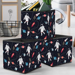 Hand drawn Space Themed Rocket Planet And Astronaut Pattern Storage Bin Storage Cube