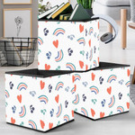 Pretty Decorations Rainbows Heart Shapes Cherries In Quirky Arty Style Storage Bin Storage Cube