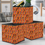African Woman Portrait Illustration On Orange Background Storage Bin Storage Cube