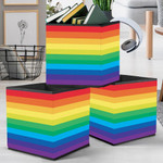 Multicolored Rainbow Striped Classic Texture Storage Bin Storage Cube