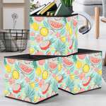 Summer Vibes Pattern With Pineapple Dragon Fruits Watermelon Peach Storage Bin Storage Cube