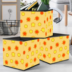 Various Suns In Yellow Background Storage Bin Storage Cube