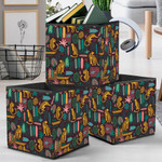 Trendy Style Leopards And Abstract Tropical Leaves Storage Bin Storage Cube