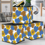 Denim Hearts Made Of Fabric With Torn Edges And Leopard Sunflowers Storage Bin Storage Cube