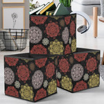 Colorful Ethnic Mandala Ornament On Black Background Storage Bin Storage Cube