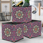 Festive Ethnic Indian Colorful Mandala Motif Storage Bin Storage Cube