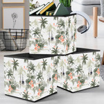 Asian Pavilions Hibiscus Mountains And Cheetah Floral Storage Bin Storage Cube