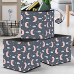 Night Sky With Crescent Moon And Clouds Storage Bin Storage Cube