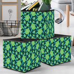Green Ornament Turtles Sea Reptile Animal Illustration Storage Bin Storage Cube