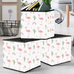 Cute Flamingos With Cacti And Ranbows Storage Bin Storage Cube