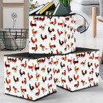 Special Ornamented Chicken Roosters On White Background Storage Bin Storage Cube