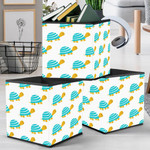 Cute Turtles Swirl On White Background Storage Bin Storage Cube