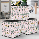 African American Young Fashionable Women And Flowers Storage Bin Storage Cube