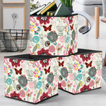 Theme Tropical Floral And Butterfly In Retro Style Storage Bin Storage Cube