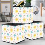 Smiling Sun With Cute Cloud And Rainbow Storage Bin Storage Cube