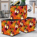 Beautiful Feathers Chicken With Gold Egg And Flower Storage Bin Storage Cube