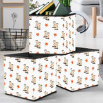 Cute Rubber Boots And Maple Leaves Pattern Storage Bin Storage Cube