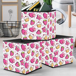 Theme Pink Love With Butterfly And Sweet Cake Storage Bin Storage Cube