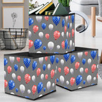 Balloons Fireworks Confetti Ribbon USA Freedom Background Storage Bin Storage Cube