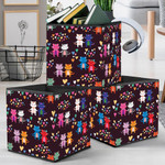 Loving Cats And Many Multi Colored Hearts Storage Bin Storage Cube