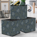 Natural Summer Honeycomb And Bumblebees On Teal Blue Storage Bin Storage Cube