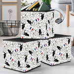 French Bulldog Paw Traces And Heart Flag Storage Bin Storage Cube