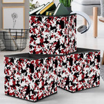 Modern White Red And Black Digital Pixel Camouflage Pattern Storage Bin Storage Cube