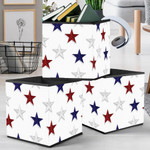 Minimalist Style Pattern Made From Red Blue And White Stars Storage Bin Storage Cube