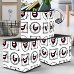 Black And Red Chickens In Rope Shape Frames Storage Bin Storage Cube