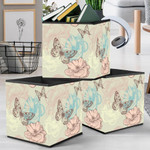 Theme Floral With Roses And Butterflies Storage Bin Storage Cube
