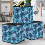 Abstract Blue And White Turtle On Blue Background Storage Bin Storage Cube